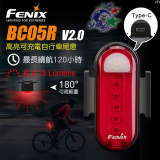 FENIX 高亮可充電自行車尾燈 / 可視角度180° / USB Type-C充電 / BC05R V2.0【詮國】