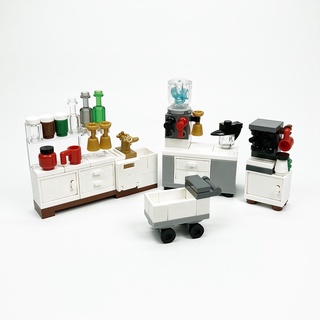 Moc 積木創意玩具廚房用具餐具咖啡機飲水機家居場景