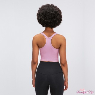 【Silly優品】（12色）春夏新款帶胸墊瑜伽背心女 親膚裸感訓練健身防震運動內衣