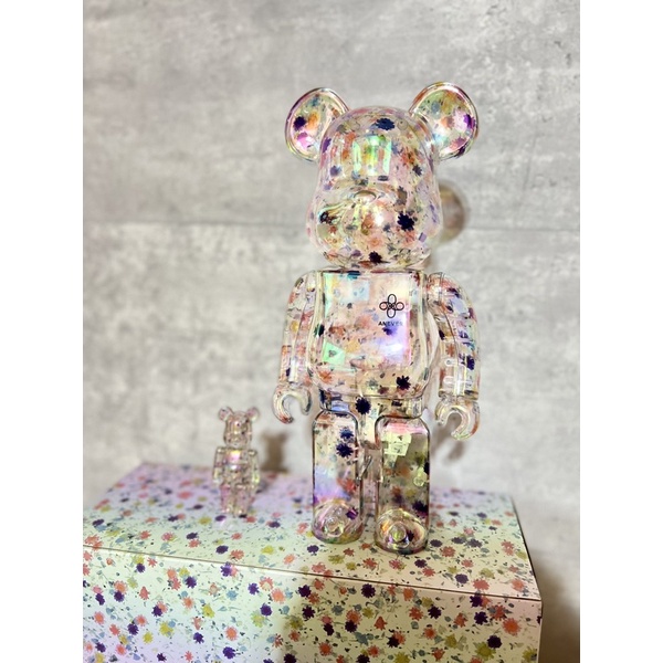 現貨BE@RBRICK ANEVER 透明 碎花 幻彩透明 bearbrick