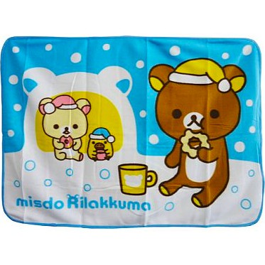 『現貨』全新 日本 正品 懶懶熊 拉拉熊 mister donut 聯名 甜甜圈 藍色  毛毯 冷氣被 保暖 小被子