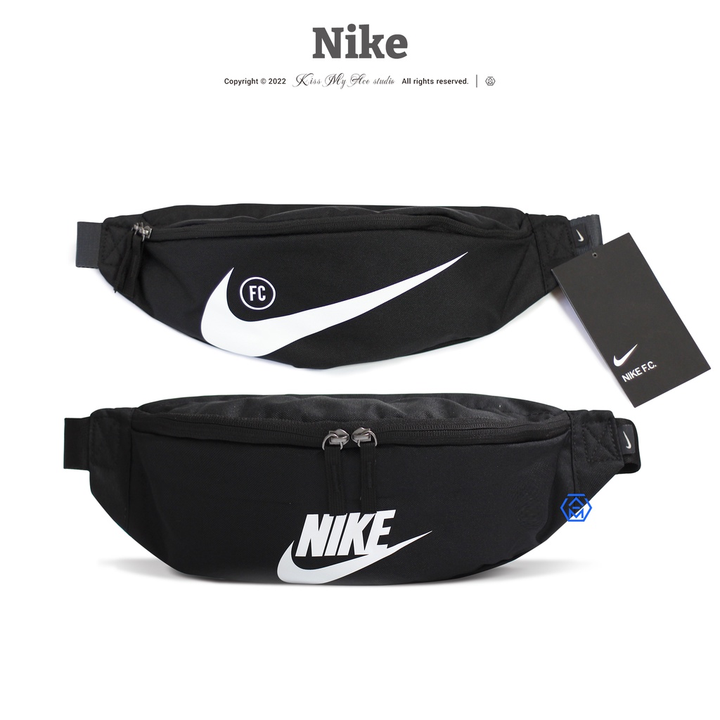 Nike F.C. Hip Pack 足球 黑 白 大勾 Logo 腰包 小包 斜背包 側背包 海外限定 現貨