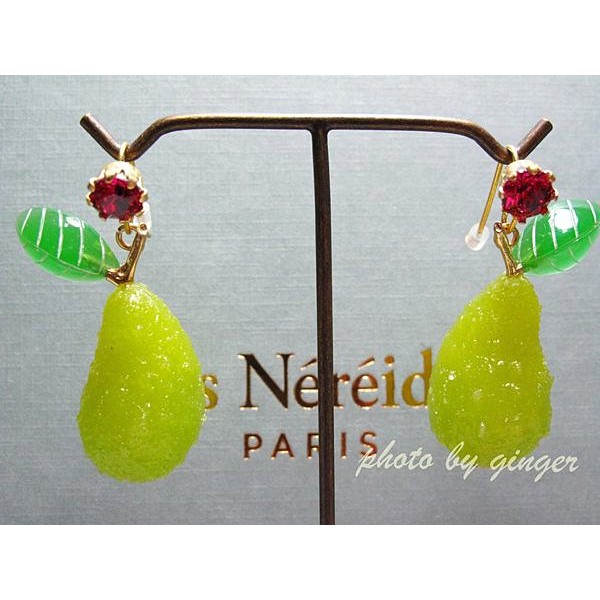 【ginger】Les Nereides N2 (現貨)裹糖霜西洋梨水果耳環