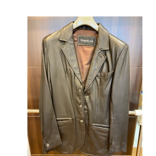 Kenneth Cole 咖啡色 西裝款皮外套