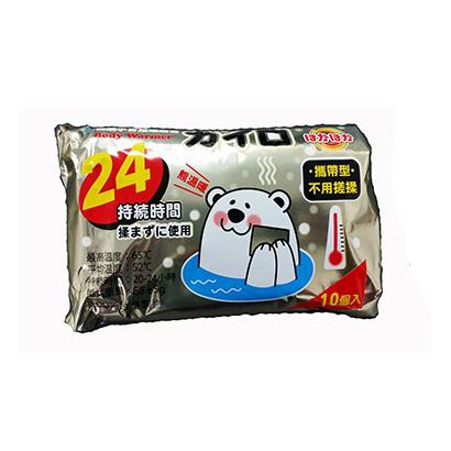 快樂小白熊暖暖包 24小時 長效型 10入裝 (台灣製)-攜帶式