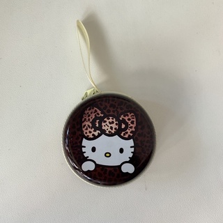 二手 hello kitty豹紋硬殼 收納包 隨身飾品收納 隨身耳機攜帶收納