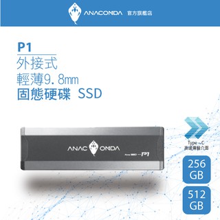 ANACOMDA巨蟒 P1 USB 3.2 Gen 2 Type C 外接式固態硬碟 SSD 超高速傳輸介面 附傳輸線