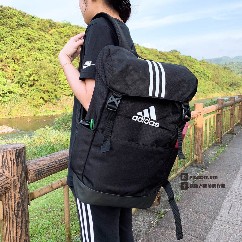 【豬豬老闆】ADIDAS 3-STRIPES BACKPACK 三條線 黑色 運動 休閒 後背包 愛迪達 CF3290