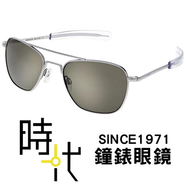 【RANDOLPH】墨鏡太陽眼鏡 AF135 58mm 霧銀框 礦玻灰色AR鏡片 美國製 軍規認證 飛官款 台南 時代