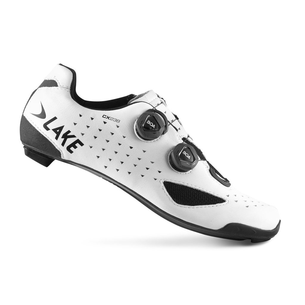 [SIMNA BIKE] LAKE CX238 WIDE系列超細纖維皮革/碳纖公路卡鞋 - 白｜寬楦設計・適合寬腳掌