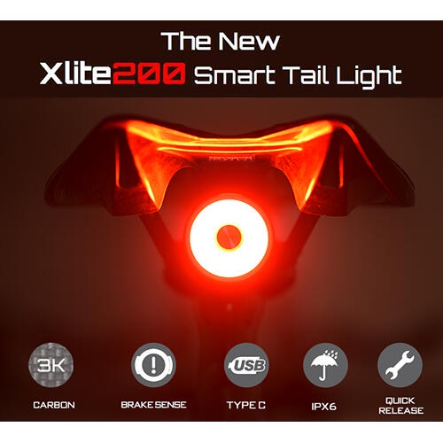 ENFITNIX 後燈 XLITE 200 碳纖維自行車尾燈 四代