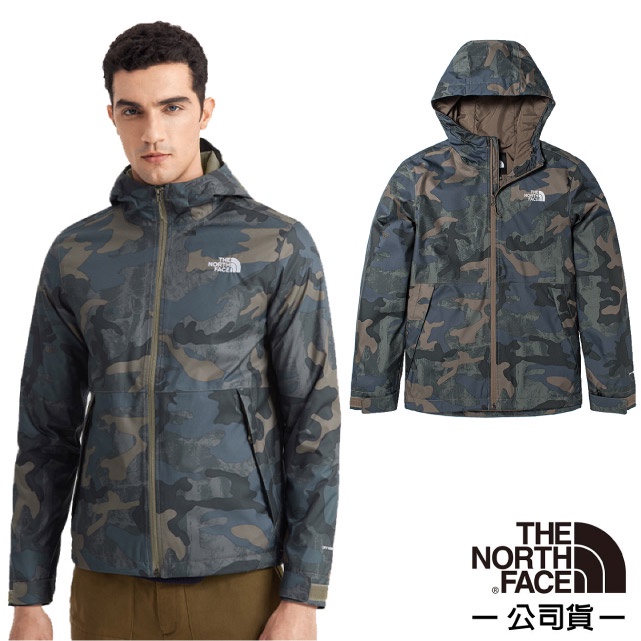 【美國 The North Face】男 PRINTED NOVELTY防水連帽外套(亞洲版型) 5JZK-549 迷彩