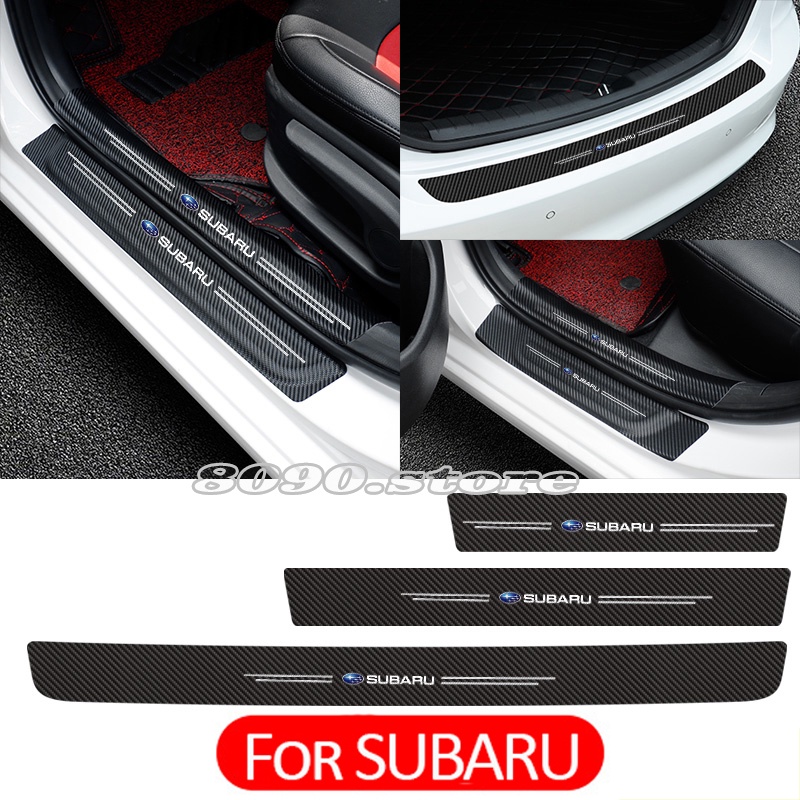 適用於斯巴魯Subaru XV Forester Impreza汽車門檻保護貼 車門檻防刮貼 後備箱防踩踏裝飾貼