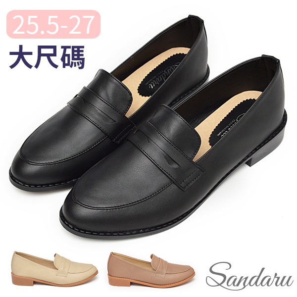 山打努SANDARU-大尺碼鞋 經典微尖頭低跟便仕樂福鞋