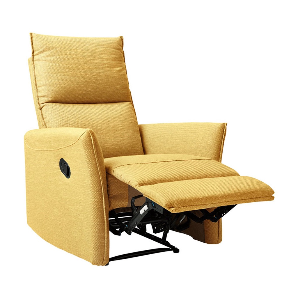 【hoi! 好好生活】hoi! 林氏木業頭手動型獨立筒單人躺椅沙發 LS170-芒果黃/安運費用600元