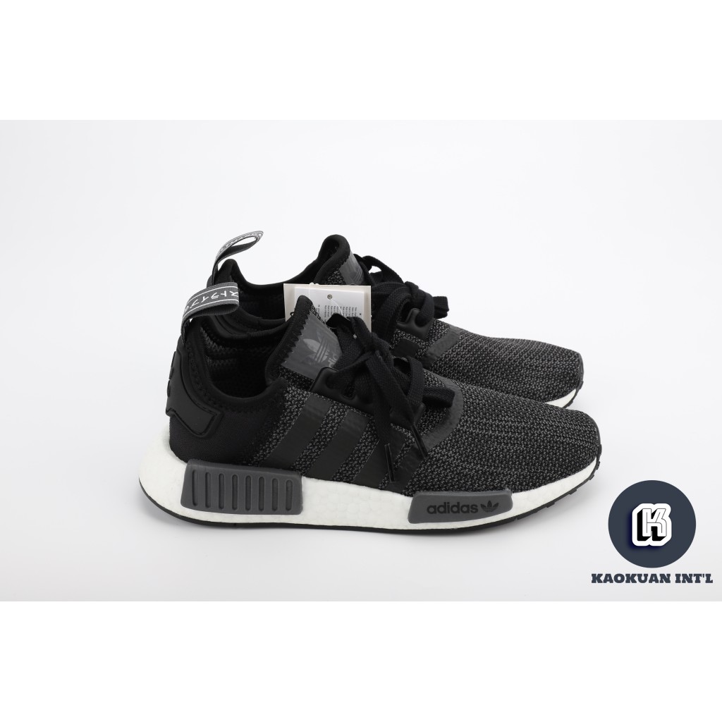 Adidas NMD R1 黑 灰 白底 編織 雪花 B79758【高冠國際】