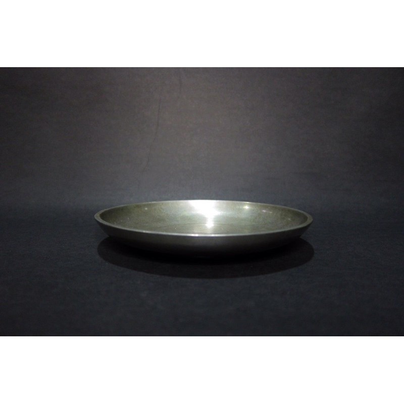 日本大正時期 茶道具 錫製 壺承 茶盤 實用老件,有歲月痕跡 底有落款,直徑約12cm 茶道 香道 茶席 泡茶 烏龍