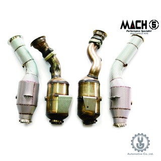 MACH5 高流量帶三元催化頭段 當派 排氣管 BENZ AMG W213 E43 底盤系統【YGAUTO】