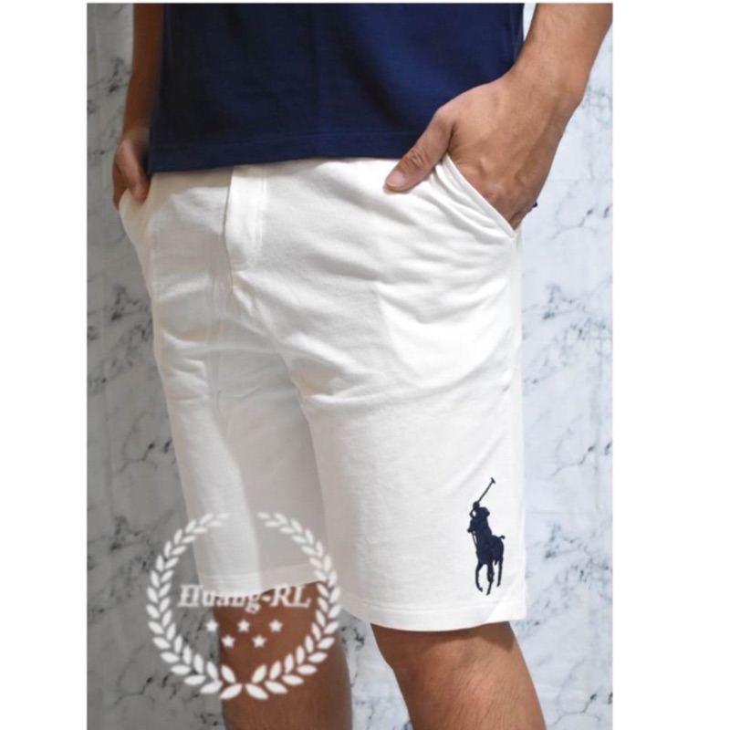 💯保證正品💯Huang-RL Ralph Lauren RL POLO 青年版 短褲 白色 小馬 大馬 棉質