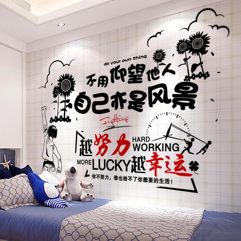 全店滿減 貼紙臥室房間佈置裝飾品ins勵志牆上牆貼壁紙牆紙自粘牆壁海