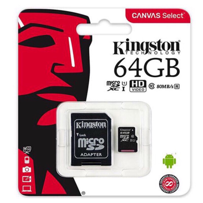 Kingston SDC10G2/32GB/64GB/128G金士頓高速 TF記憶卡 平板/手機（台灣非大陸出貨）