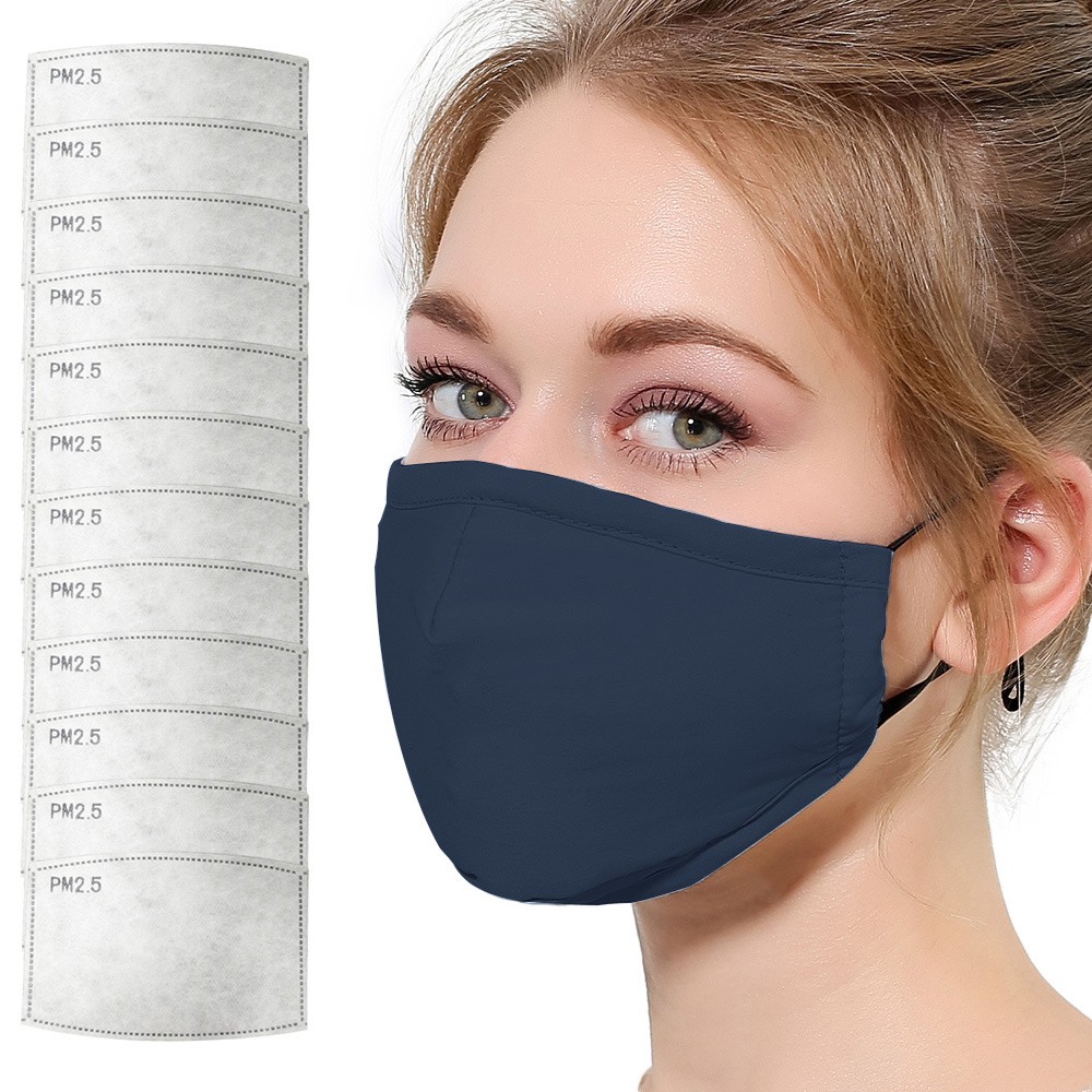 智慧購物王》現貨-PM2.5防塵霾濾芯式立體棉布口罩活性碳五層濾片1入