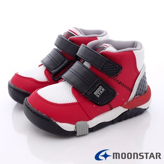 日本月星Moonstar機能童鞋 健康機能雙鞋墊鞋穩定款 21402紅黑(中小童段)