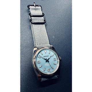 訂製無現貨【改錶玩面】Seiko Mod 精工 粉藍面 日誌 探一 自動上鍊 藍寶石玻璃 機械錶