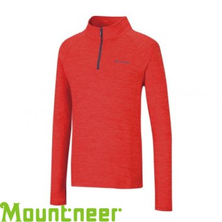 【Mountneer 山林 男款 雲彩針織保暖上衣《紅》】22P15/吸濕排汗/長袖衣/悠遊山水