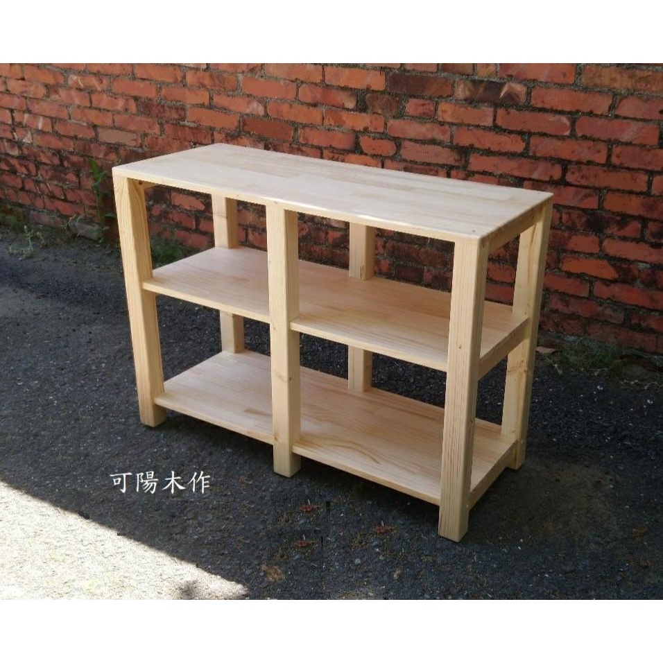 【可陽木作】原木六腳雙層置物架 / 陳列架 / 展示架 展示櫃 / 收納架 收納櫃 / 書架 書櫃 / 鞋架 鞋櫃