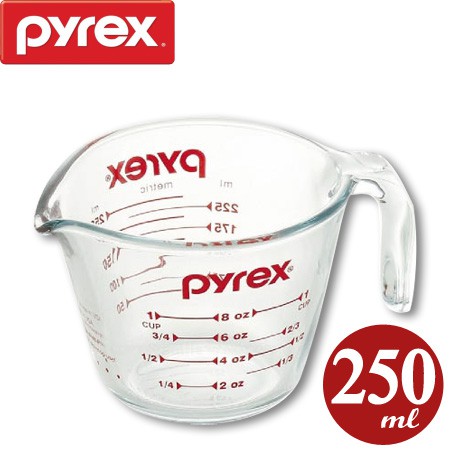 【小胖日貨】現貨 PYREX 耐熱厚玻璃(強化玻璃) 刻度 量杯 250ml ◎烘焙、料理適用◎美國製