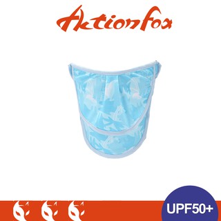 【ActionFox 挪威 抗UV口罩雙層《夾花淺藍》】633-4819/UPF50+/輕盈透氣/吸濕快乾/防/悠遊山水
