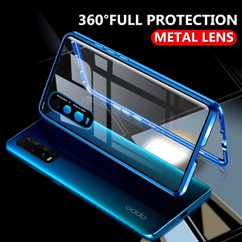 帶鏡頭貼 雙面萬磁王 正反玻璃磁吸殼 OPPO Realme X50 Pro X2 XT K5 防摔手機殼 鎂鋁合金框