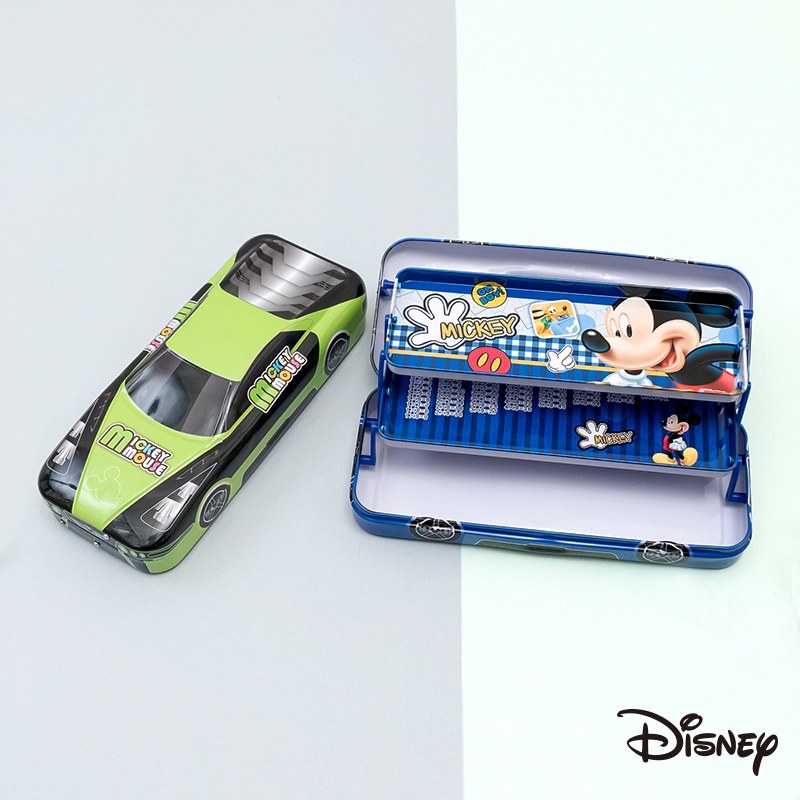迪士尼｜米奇車車造型金屬鉛筆盒 米奇 車車 鉛筆盒 多層 文具 收納 LJ141 文具旗艦店