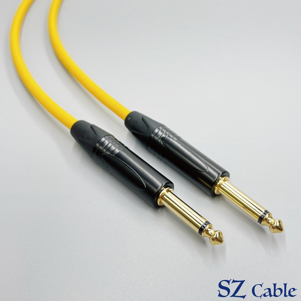 台製 手工線 彩色線 鍍金接頭 6.3TS 公對公 導線頭 麥克風線 6.5導線 6.5mm吉他導線