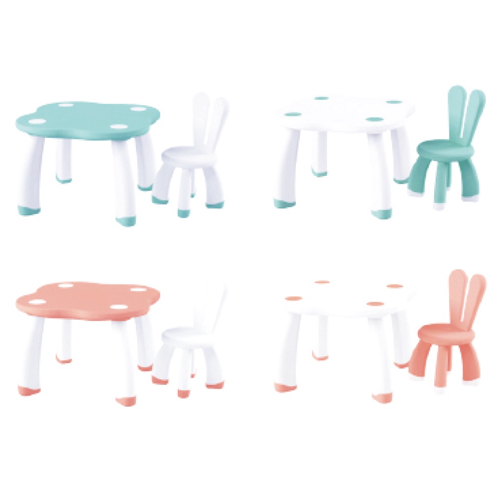 【韓國YaYa】兒童俏皮兔子桌椅組-一桌一椅(兒童桌椅組)