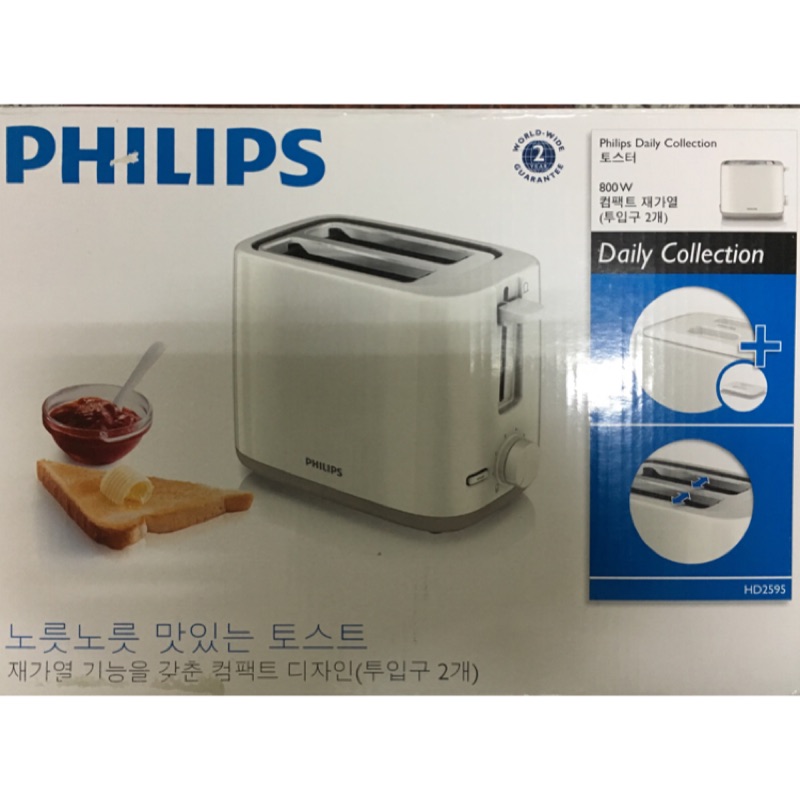 飛利浦 PHILIPS 電子式智慧型厚片吐司烤麵包機 (HD2595)