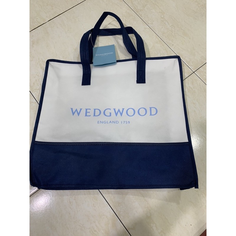 全新超大Wedgwood專櫃正貨保護拉鏈不織布提袋
