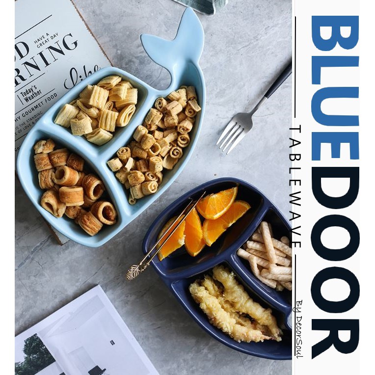 Blued 鯨魚分隔盤烤盤烘培分隔烤盤焗烤盤點心盤早餐盤北歐創意造型設計裝潢兒童可愛動物網美風 蝦皮購物