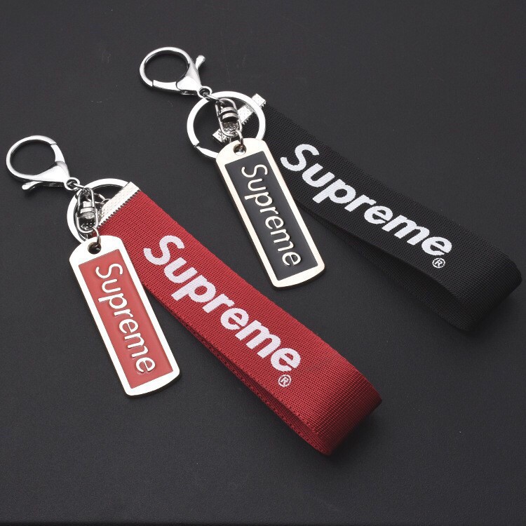 鑰匙鏈挂件鑰匙掛紙金屬吊牌織帶包 Supreme Keychain 挂件鑰匙