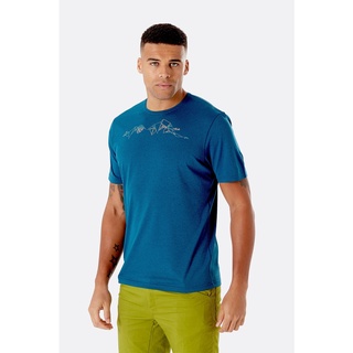 【Rab】Men's Mantle Tessalate Tee 印花短袖排汗衣 灰/藍 NO.QBL14BE/NB