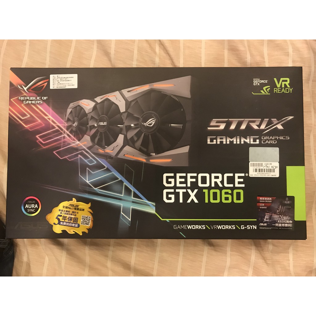 ASUS ROG STRIX-GTX1060-O6G-GAMING(三風扇)1066最高歸顯示卡