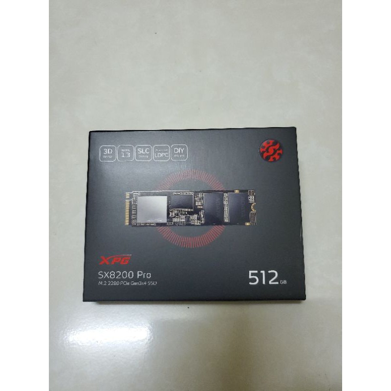 威剛 SX8200Pro 512GB M.2 SSD二手（僅拆封保證未使用）