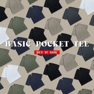 【ESC SELECT SHOP】五分落肩 口袋素TEE 基礎款 短TEE 素TEE 寬TEE 純棉TEE