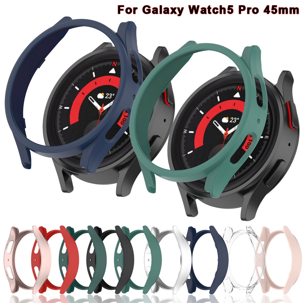 適用於 三星Samsung Galaxy Watch 5 Pro 45mm 磨砂PC手錶保護殼 半包鏤空錶殼