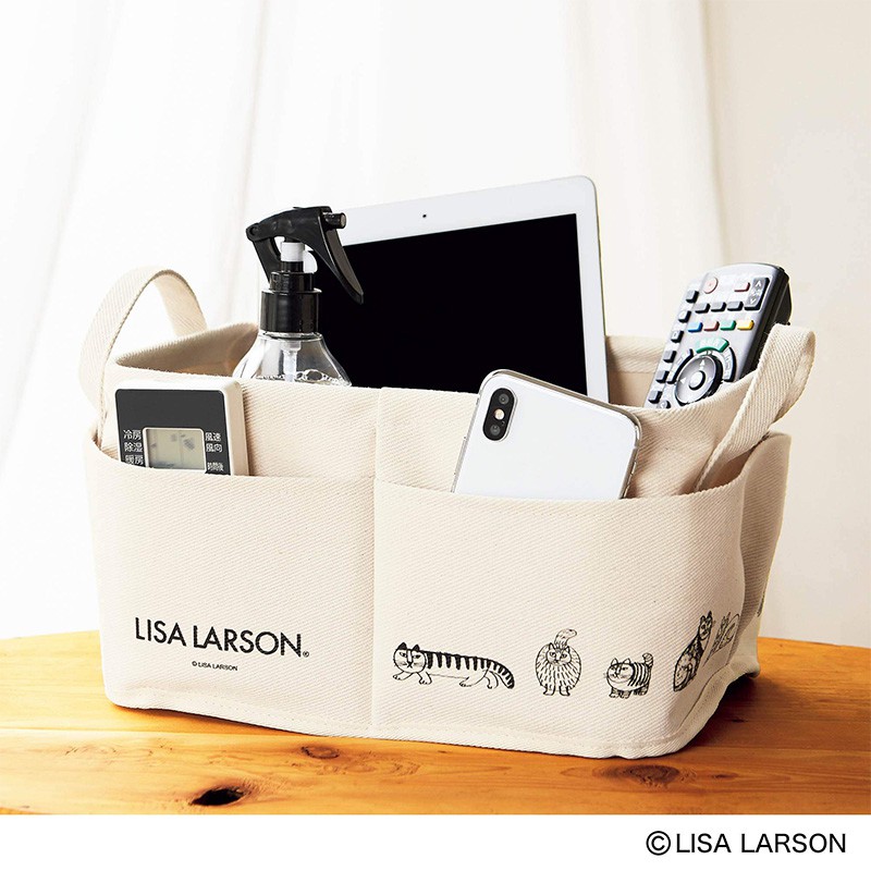 🍓寶貝日雜包🍓日本雜誌附錄 Lisa Larson北歐貓咪多口袋收納籃 雜物收納盒 桌面收納盒 收納袋