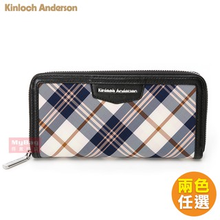 Kinloch Anderson 金安德森 皮夾 Tartan 單拉鍊 8卡 透明視窗 零錢袋 長夾 KA211003