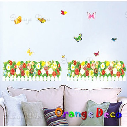 【橘果設計】花朵柵欄 壁貼 牆貼 壁紙 DIY組合裝飾佈置