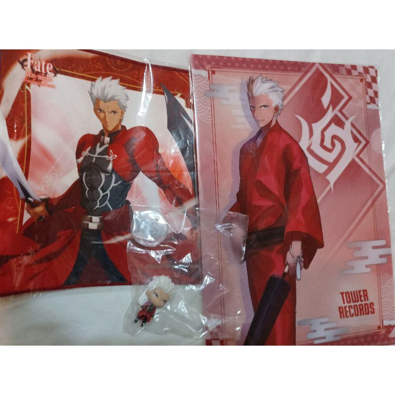Fate Stay Night Fate Extra Emiya 紅a 無銘小方巾資料夾公仔set 蝦皮購物