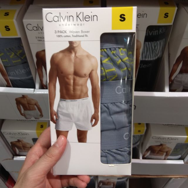 好市多 凱文克萊 Calvin Klein CK 男純棉平口褲 內褲S-XL 3件入/盒 隨機出貨不挑款
